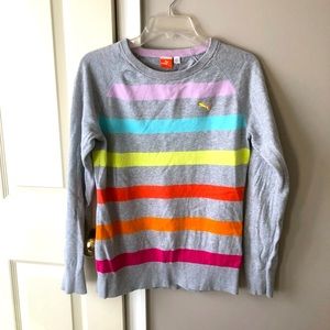 Puma Color Striped Pullover Sweater
